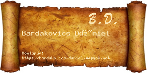 Bardakovics Dániel névjegykártya